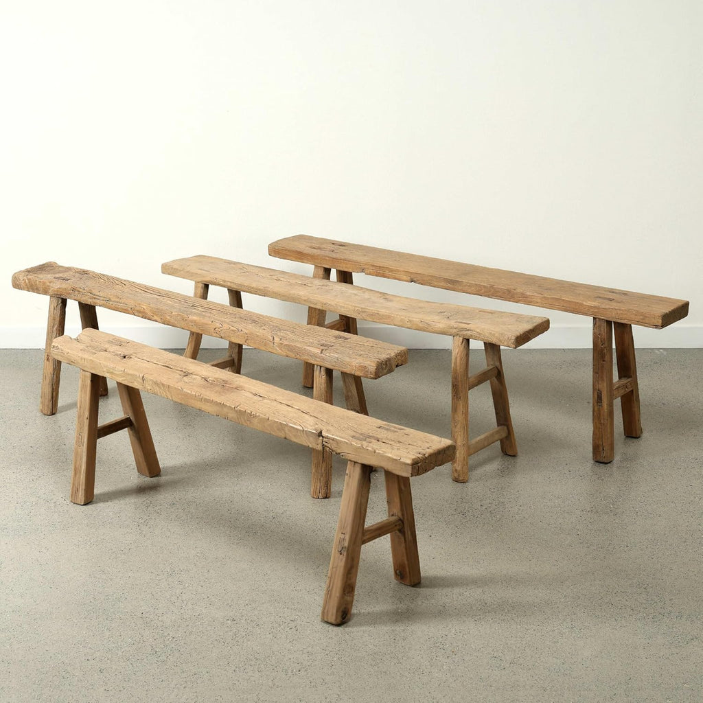 Artissance 20' H Vintage Noodle Bench 5-5.5ft Long Weathered Natural (Size and Finish Vary)