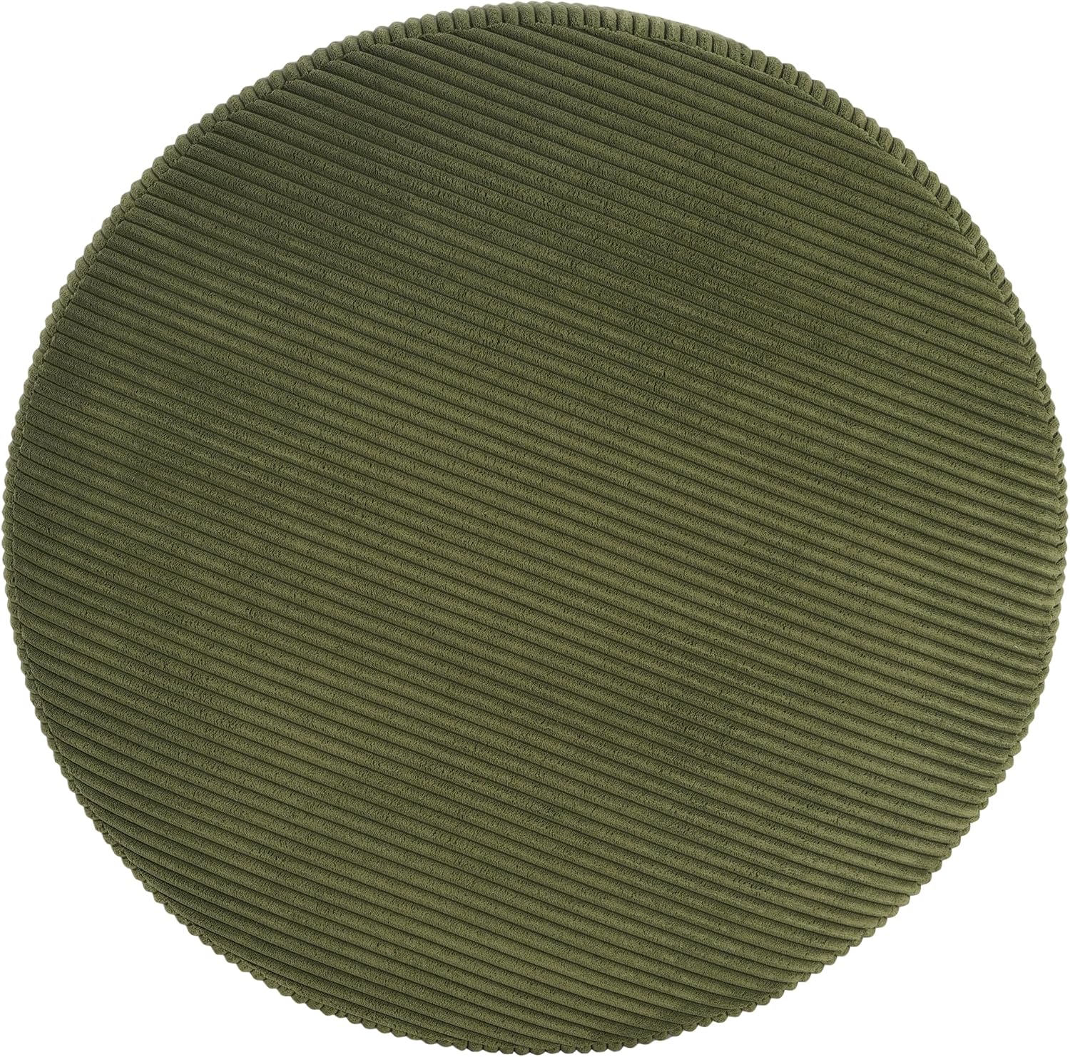 Christopher Knight Home GAVI Corduroy Ottoman Foot Stool, 30' Pouf Footstool Ottoman Seat, Upholstered Foot Chair, Round Footrest, Modern Side Table for Living Room Bedroom Home Decor, Olive Green