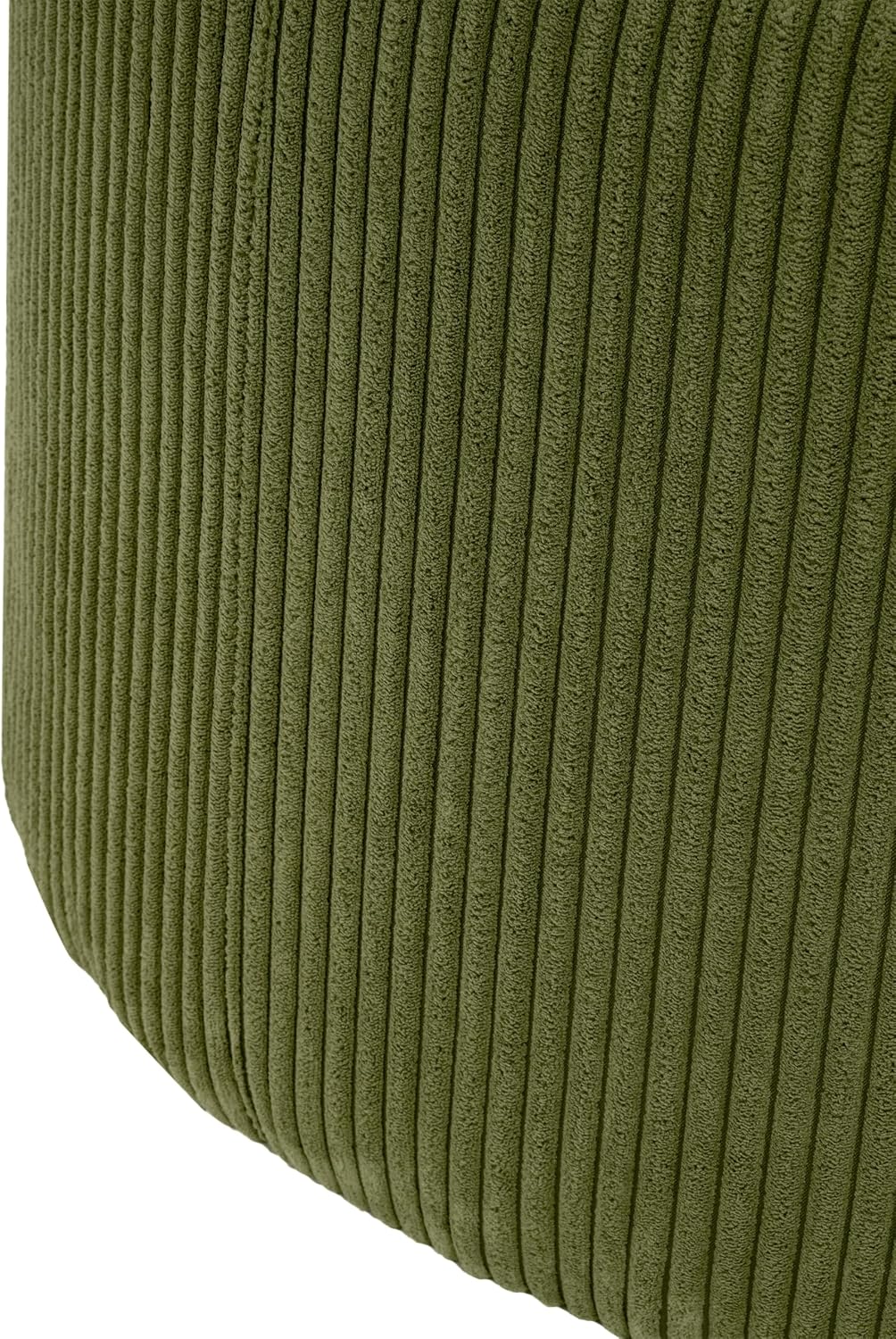 Christopher Knight Home GAVI Corduroy Ottoman Foot Stool, 30' Pouf Footstool Ottoman Seat, Upholstered Foot Chair, Round Footrest, Modern Side Table for Living Room Bedroom Home Decor, Olive Green