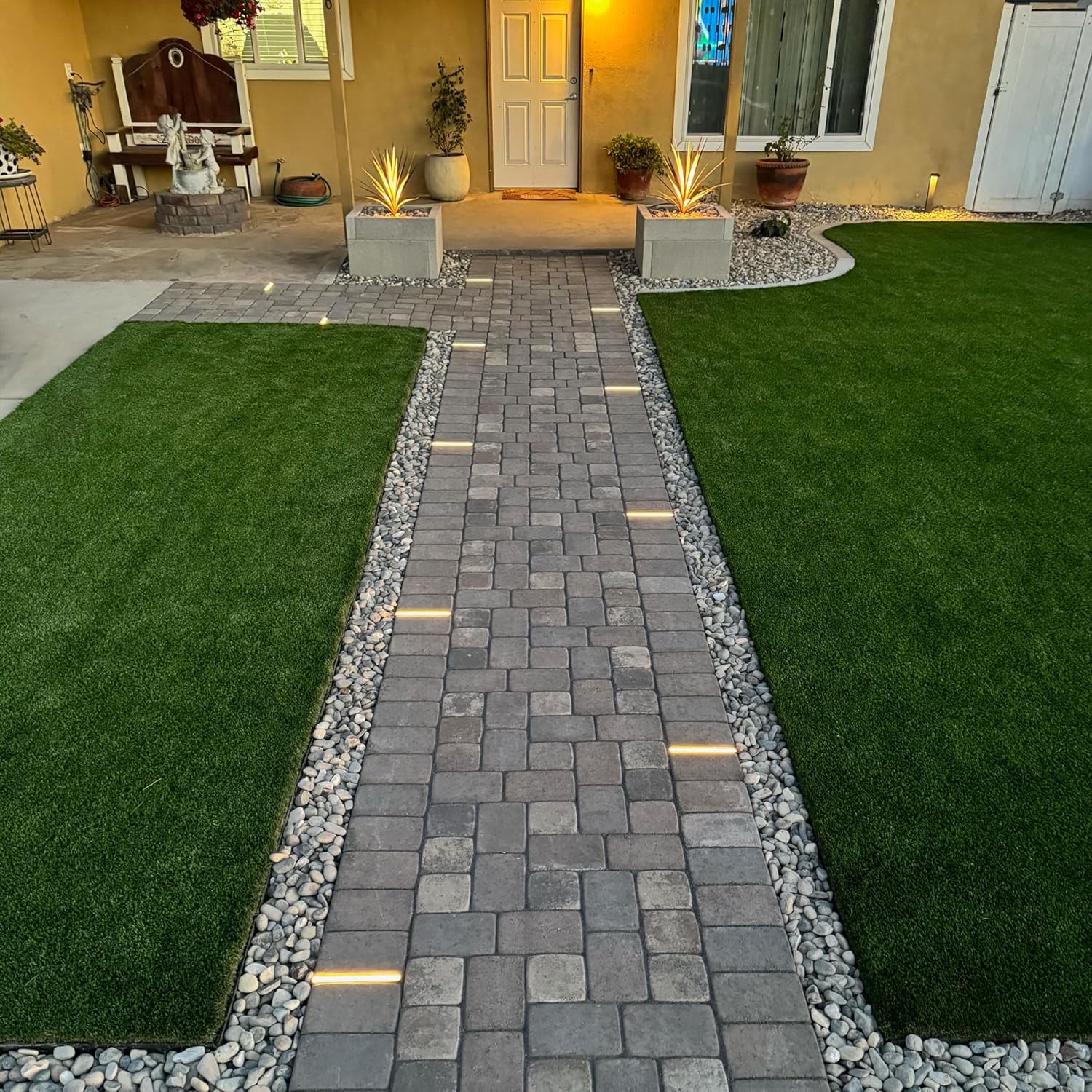 LUMENGY Slim Paver Light 0.5x8 Inch (0.55x7.87), for Driveway, Pathway, Walkway and Paver Borders, 2700K Glare-Free Linear Lighting, IP67 Waterproof, 12V, Drive-Over Rated, 12-Pack