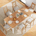 Garvee 78 in Large Industrial Dining Table for 6-8, Kitchen Table with Heavy Duty Metal Legs, Wood Desk with Chamfer Corner for Dining Room, Kitchen, Living Room, Easy Assembly