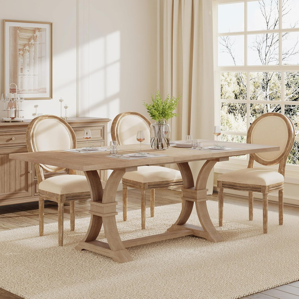 Christopher Knight Home Ethan Extendable Dining Room Table for 6, Wooden Rectangular Expandable Kitchen Table, Vintage Dining Table for Dining Room Kitchen, Light Natural