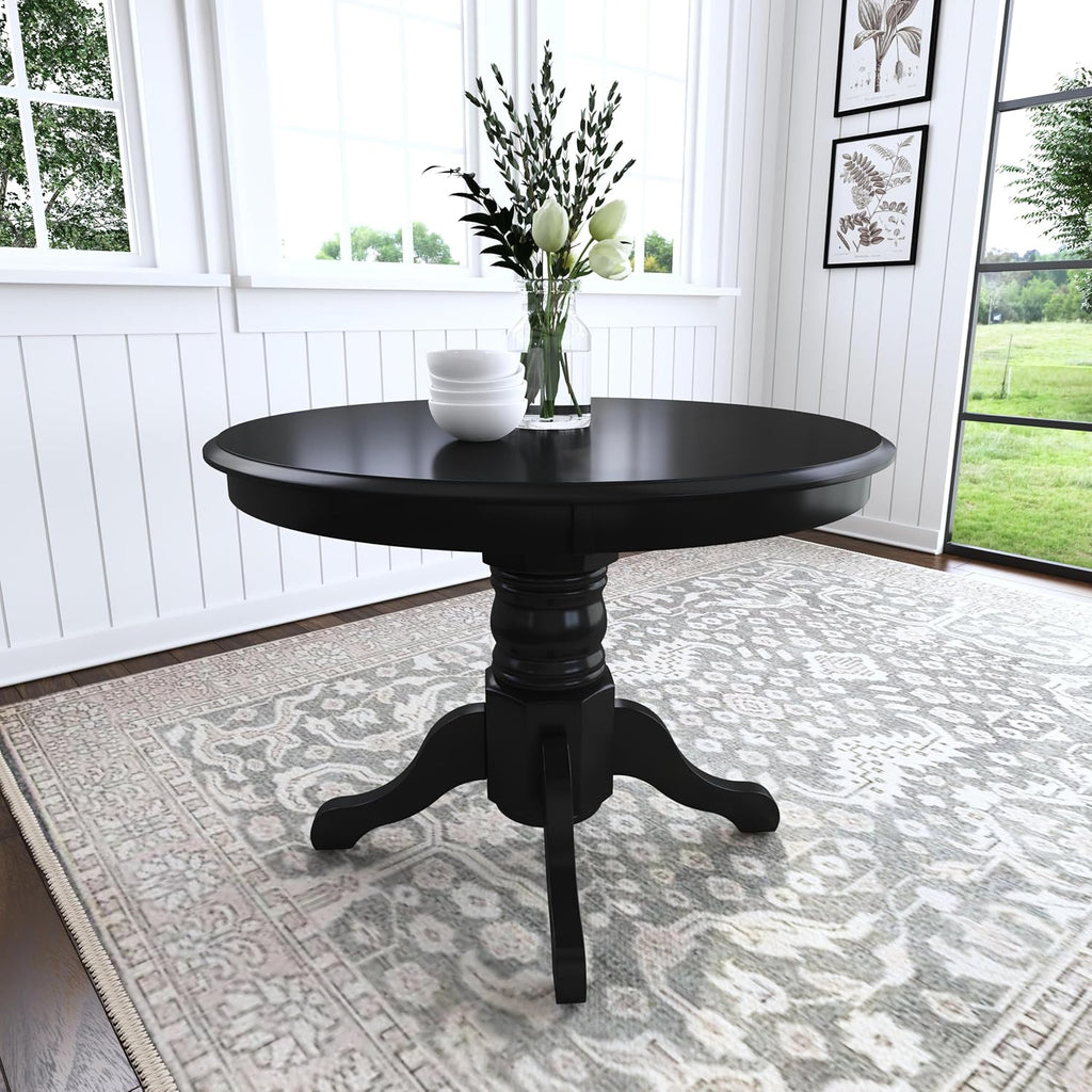 Homestyles Blair Black Round Dining Table, 42'