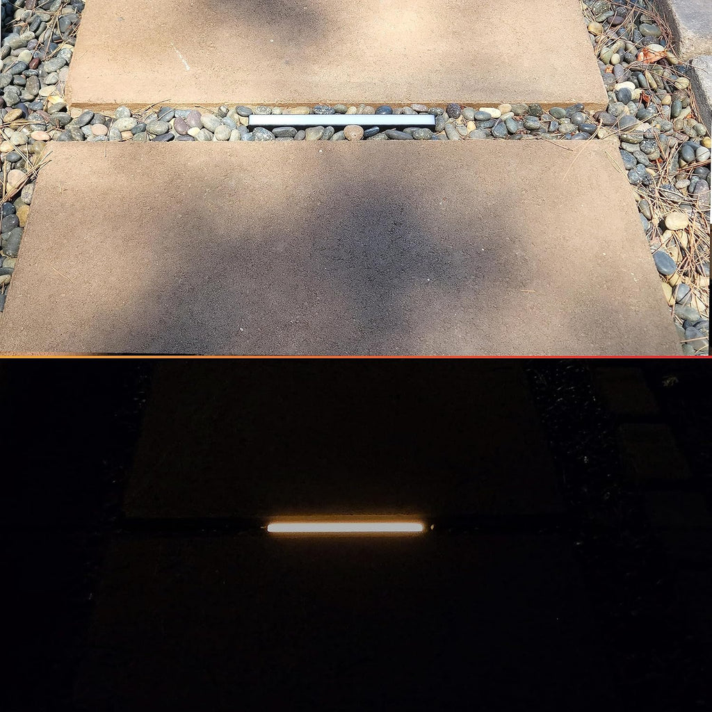 LUMENGY Slim Paver Light 0.5x8 Inch (0.55x7.87), for Driveway, Pathway, Walkway and Paver Borders, 2700K Glare-Free Linear Lighting, IP67 Waterproof, 12V, Drive-Over Rated, 12-Pack