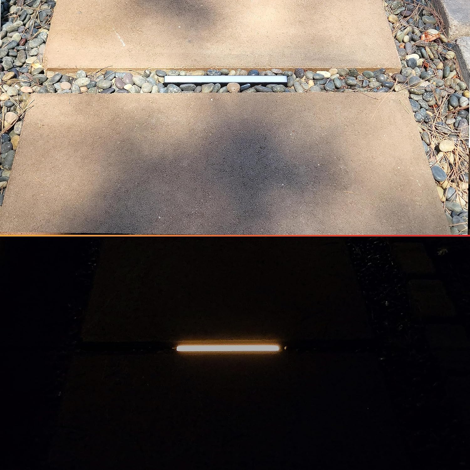 LUMENGY Slim Paver Light 0.5x8 Inch (0.55x7.87), for Driveway, Pathway, Walkway and Paver Borders, 2700K Glare-Free Linear Lighting, IP67 Waterproof, 12V, Drive-Over Rated, 12-Pack