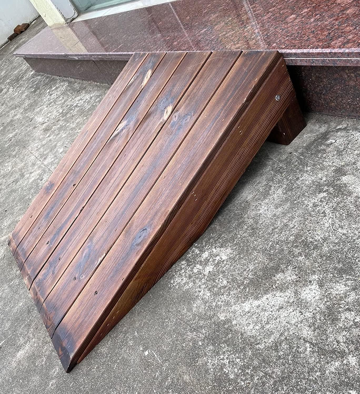 Wooden Threshold Ramps for Doorways, 4inch/7inch/8inch Rise Porch Wheelchair Ramps, Non Slip Portable Home Entry Ramps (Size : 60x50x10cm)